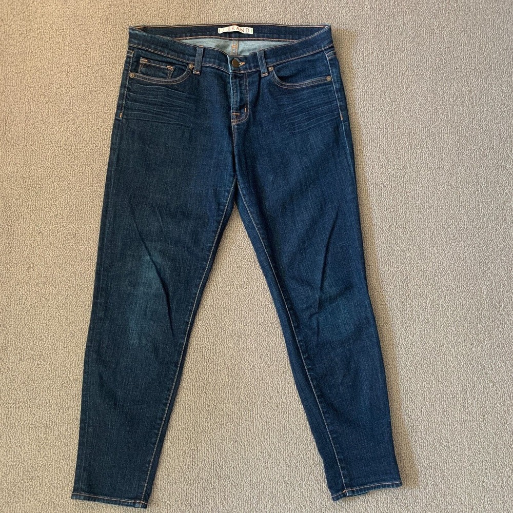 J Brand Womens Jeans Size 30 Blue Tapered Pockets Denim Stretch Cropped